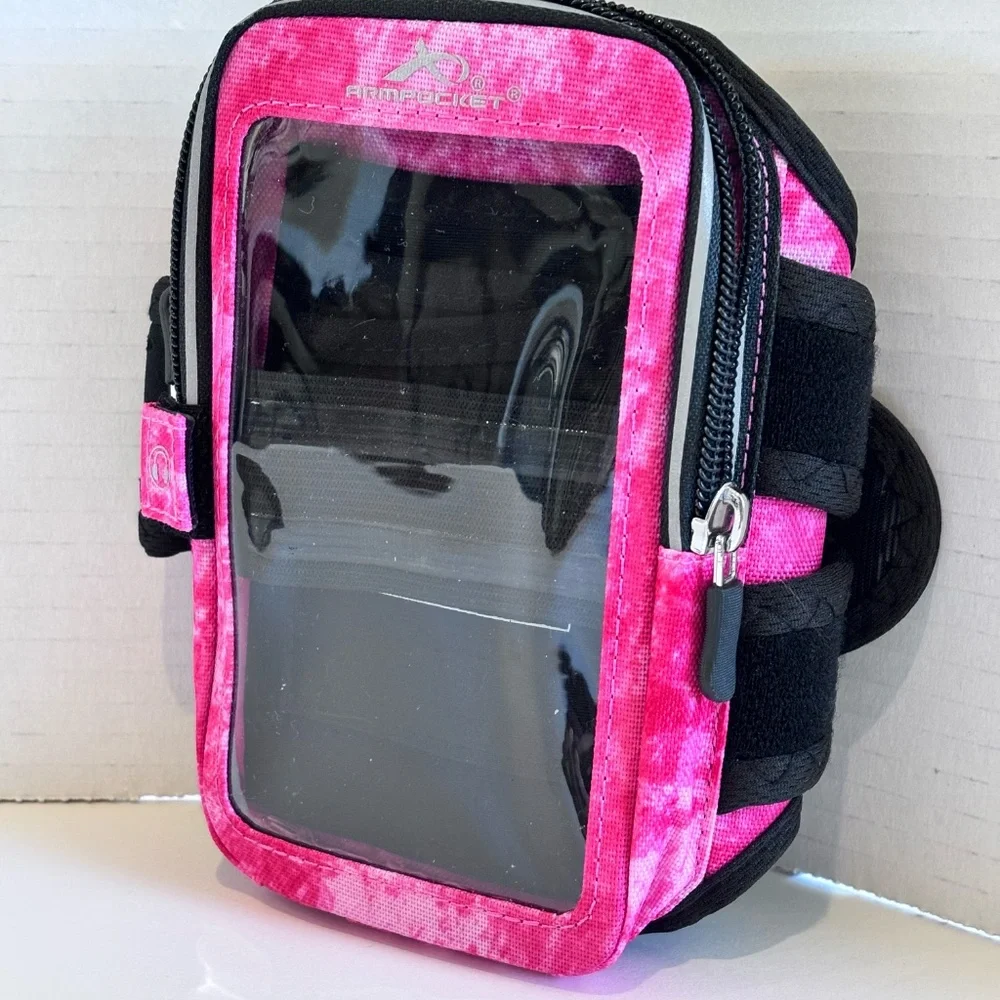 Armpocket X Cell Phone Armband Pink w/ Black Strap